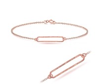 Rose Gold Plated Plain Silver Bracelet BRS-215-RO-GP